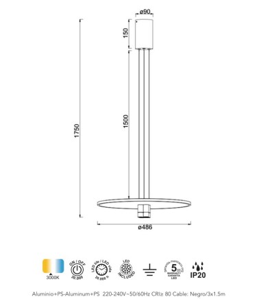 Características Lámpara colgante LED Nómada - Mantra