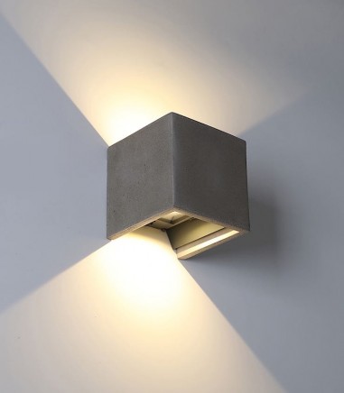 Aplique pared exterior cemento gris Perseo IP65 - ACB