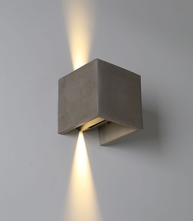 Aplique pared exterior cemento gris Perseo IP65 - ACB