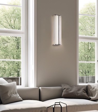 Aplique de pared elegante Diva cromo 30 cm LED cristal IP44 CCT - ACB