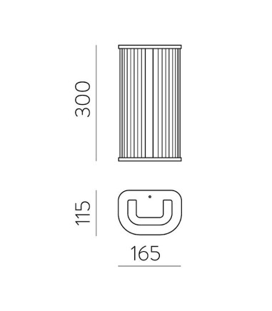 Dimensiones Aplique de pared Diva 30 cm LED cristal IP44 CCT - ACB