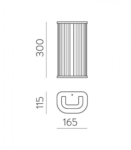 Dimensiones Aplique de pared Diva 30 cm LED cristal IP44 CCT - ACB