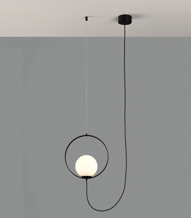 Lámpara de techo colgante Halo 1L  negro - ACB