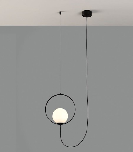 Lámpara de techo colgante Halo 1L  negro - ACB
