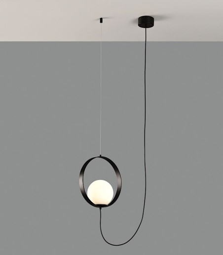 Lámpara de techo colgante Halo 1L  negro - ACB