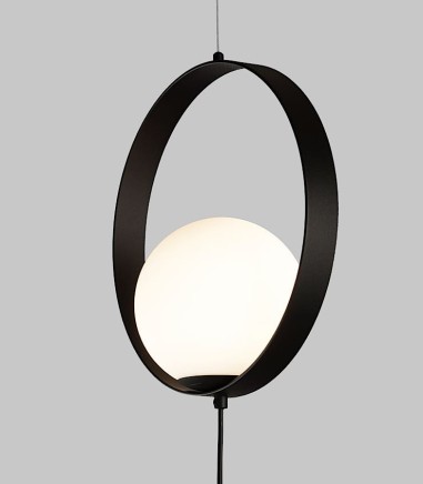 Detalle tulipa Lámpara de techo colgante Halo 1L negro - ACB