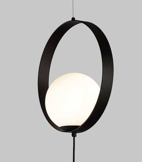 Detalle tulipa Lámpara de techo colgante Halo 1L negro - ACB