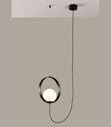 Lámpara de techo colgante Halo 1L  negro - ACB
