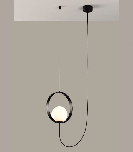 Lámpara de techo colgante Halo 1L  negro - ACB