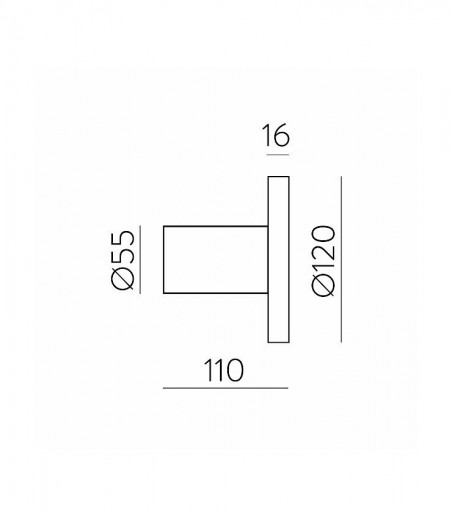 Dimensiones: Aplique de pared Corvus LED 7.5W IP54 - ACB
