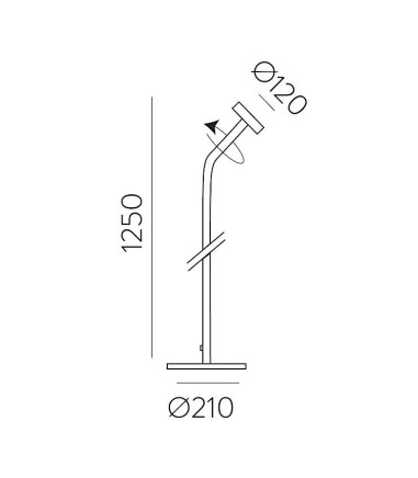 Dimensiones Lámpara de pie Corvus LED 7.5W - ACB