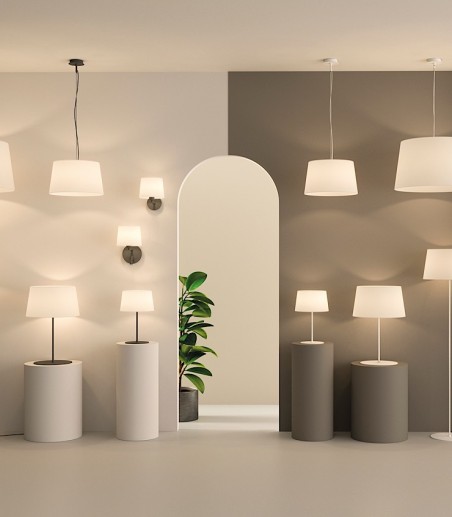 Lámpara de mesa Stilo blanco con pantalla 62 cm - ACB