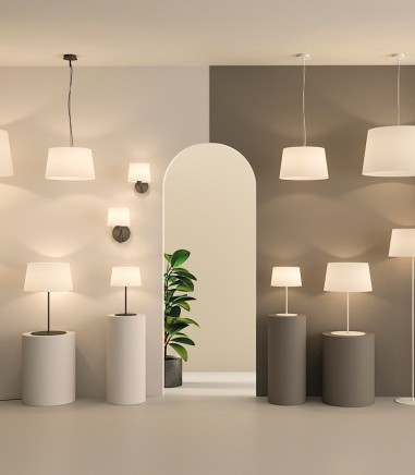 Lámpara de mesa Stilo negra con pantalla 62 cm - ACB