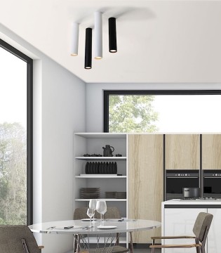 Foco de superficie cilindro-tubo Zoom blanco GU10 35 cm - ACB 2