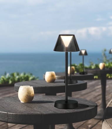 Lámpara de mesa sin cables Asahi negro recargable - ACB