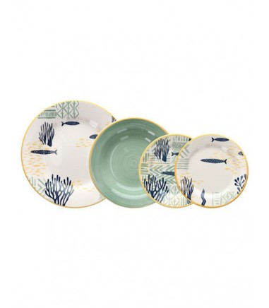 Vajilla completa de porcelana Vela Antigua 6 servicios - Tognana