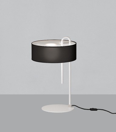 Lámpara de mesa Clip blanco/negro con pantalla - ACB