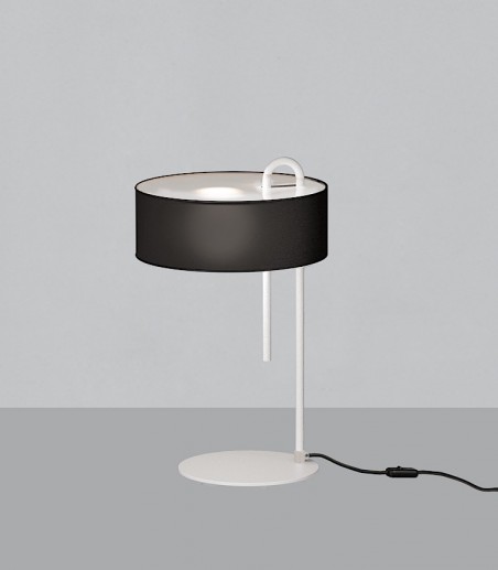 Lámpara de mesa Clip blanco/negro con pantalla - ACB