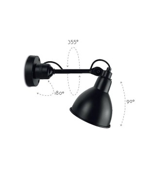 Aplique de pared industrial negro MB6158-BK - Ineslam 2