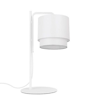 Dormitorio con Lámpara de mesa con pantalla blanca MT4533-WH - Ineslam 2