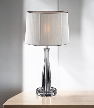 Lámpara de mesa salón LIN transparente con pantalla - Schuller