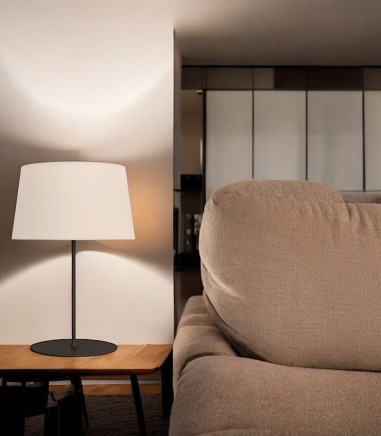 Lámpara de mesa salón Stilo negra con pantalla 62 cm - ACB
