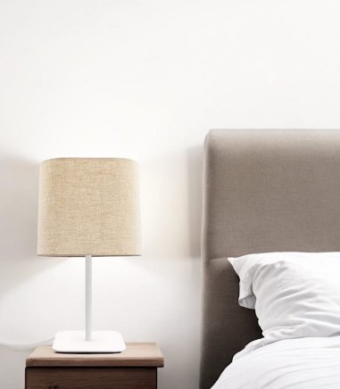 Lámpara de mesita de noche con pantalla MT2120-WH BLANCO - Ineslam