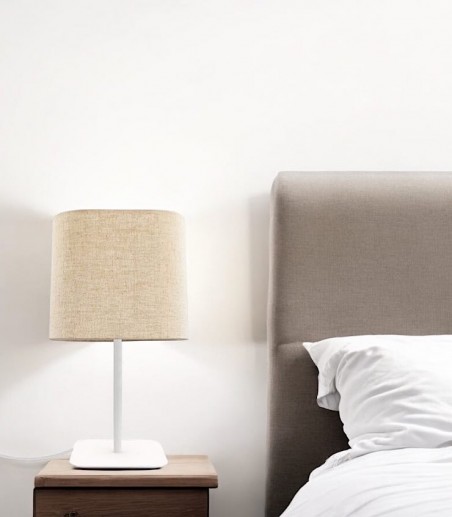 Lámpara de mesita de noche con pantalla MT2120-WH BLANCO - Ineslam