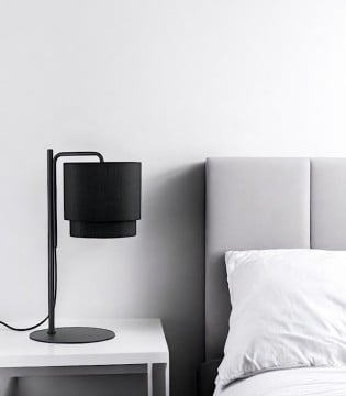 Lámpara de mesita de noche con pantalla negra MT4533-BK - Ineslam