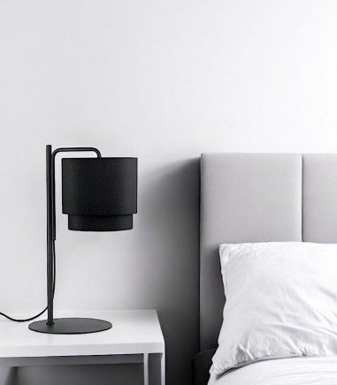 Lámpara de mesita de noche con pantalla negra MT4533-BK - Ineslam