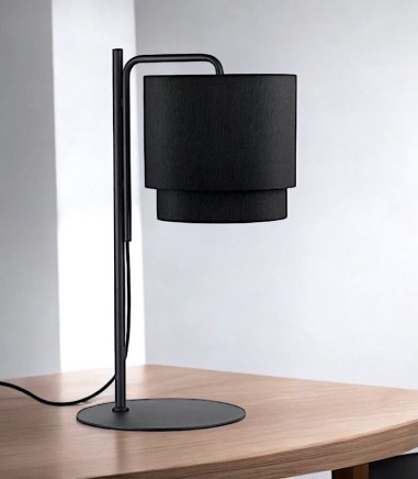 Lámpara de mesa pantalla negra...