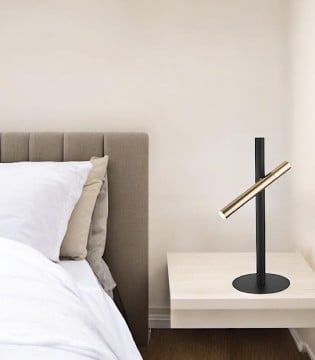 Lámpara de mesita de noche  LED VARAS 2L oro-negro - Schuller 373579