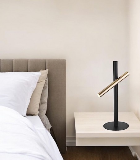 Lámpara de mesita de noche  LED VARAS 2L oro-negro - Schuller 373579