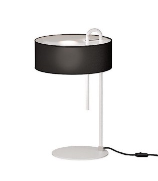 Lámpara de mesa salón Clip blanco/negro con pantalla - ACB 2
