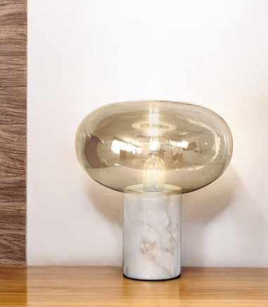 Lámpara de mesa FUNGI mármol blanco - Schuller