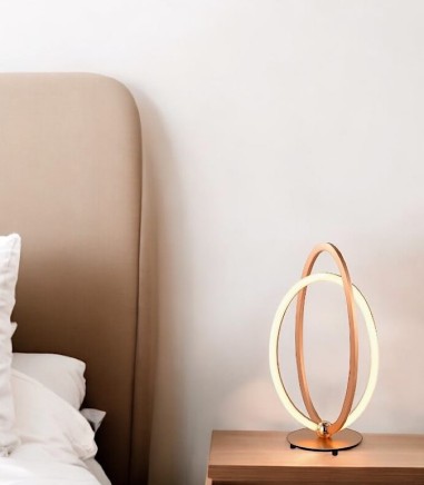 Lámpara de mesita de noche LED OCELLIS oro rosa - Schuller