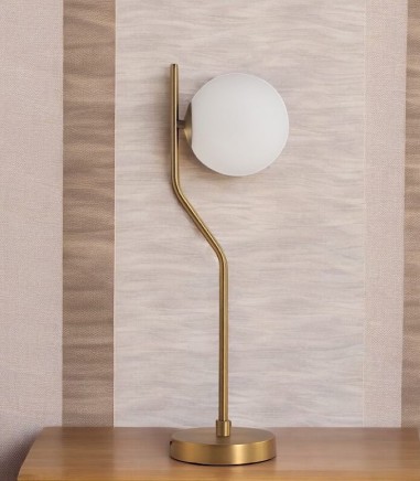 Lámpara de mesa tulipa globo Maui oro - ACB