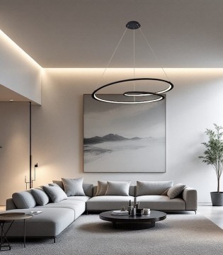 Lámpara de techo circular LED Looping negro 97cm - Schuller 2