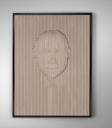 Cuadro decorativo bajorrelieve Beige Face 90x120 - Schuller