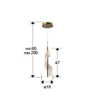 Dimensiones Lampara colgante oro 1L Velas - Schuller