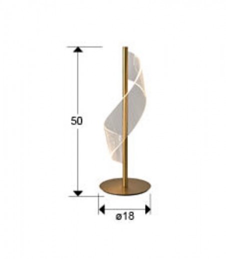 Dimensiones Lampara de mesa LED oro Velas - Schuller