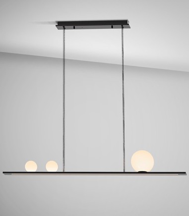 Lampara colgante lineal LED Mila negro - Schuller