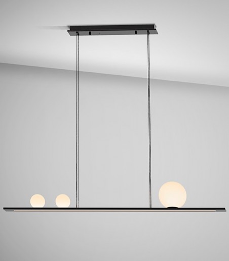 Lampara colgante lineal LED Mila negro - Schuller