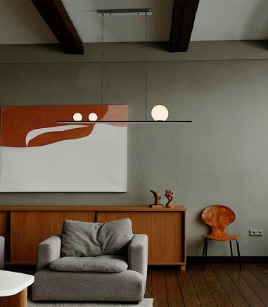Lampara colgante lineal LED Mila negro - Schuller