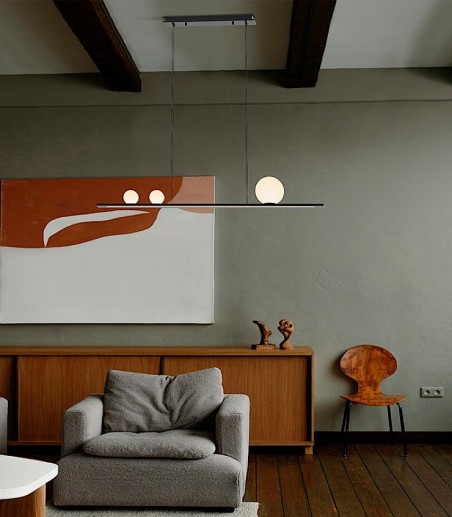 Lampara colgante lineal LED Mila negro - Schuller