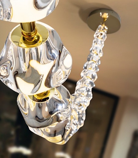 Lampara colgante 21L oro transparente  Zaria II - Schuller