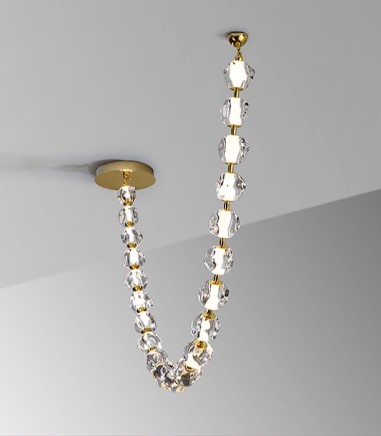 Lampara colgante 21L oro transparente  Zaria II - Schuller