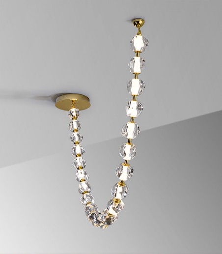 Lampara colgante 21L oro transparente  Zaria II - Schuller