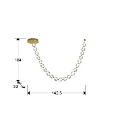 Lampara colgante 21L oro transparente  Zaria II - Schuller