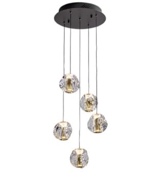 Lampara de techo 5 colgantes Zaria negro oro - Schuller